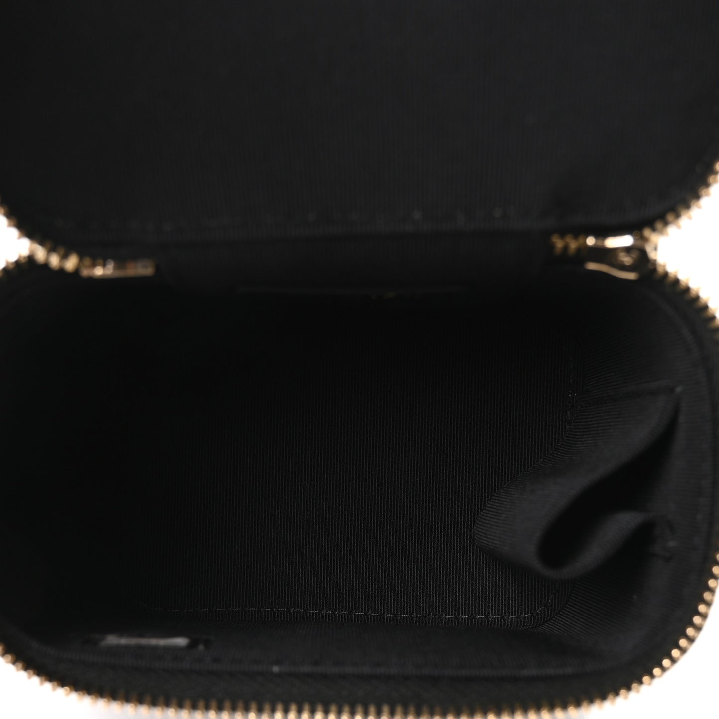Caviar Quilted Mini Pearl On Top Vanity Case With Chain Black