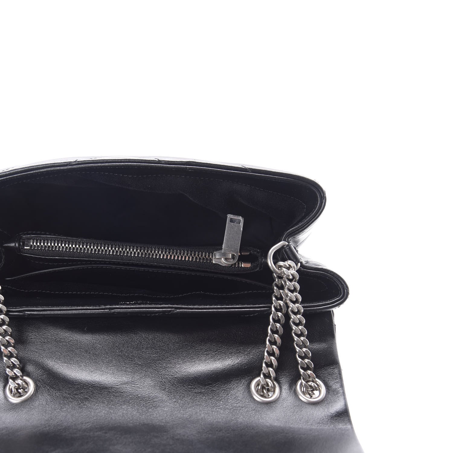 Saint Laurent Calfskin Y Quilted Monogram Small Loulou Chain Satchel Black 5 of 9