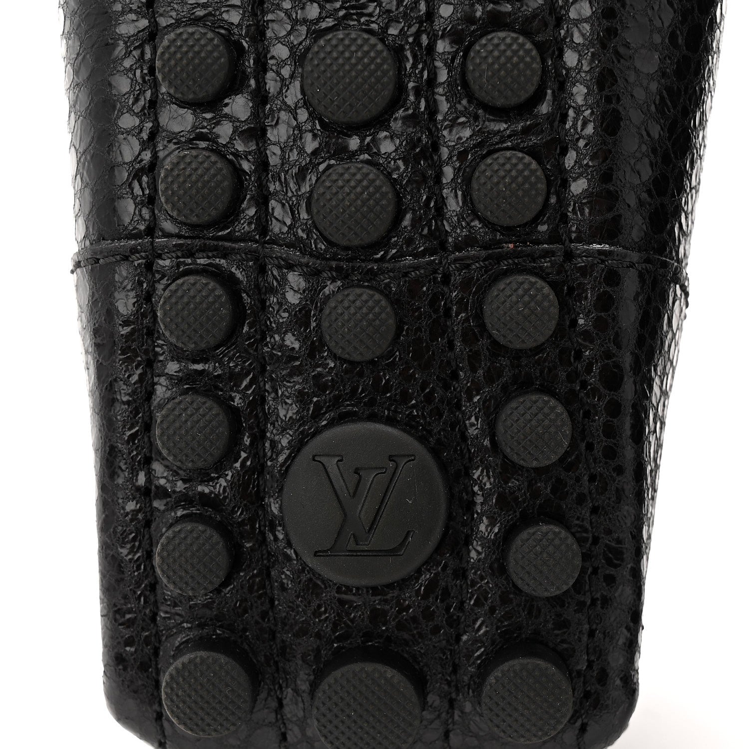 Louis Vuitton Grained Calfskin Close Up Flat Loafer 37 Black 7 of 10