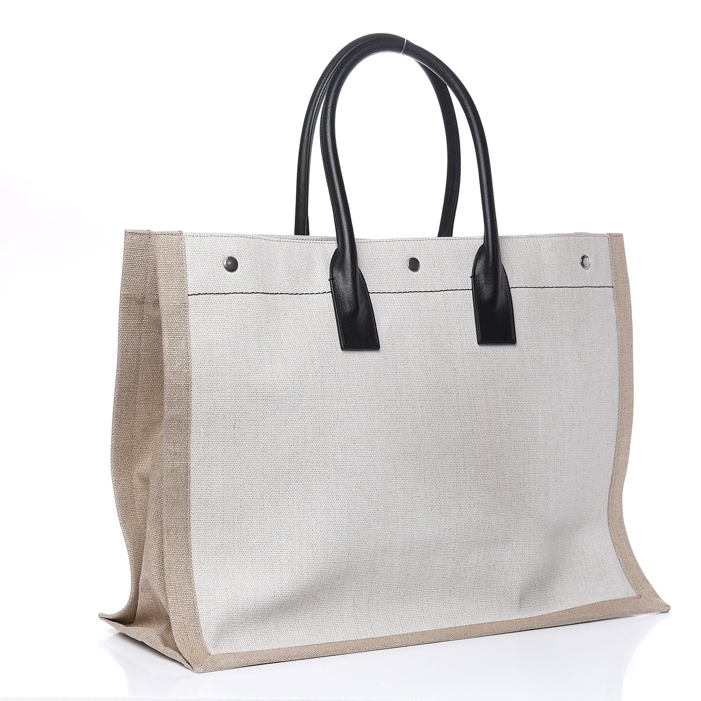 Linen Calfskin Rive Gauche Tote Optic White
