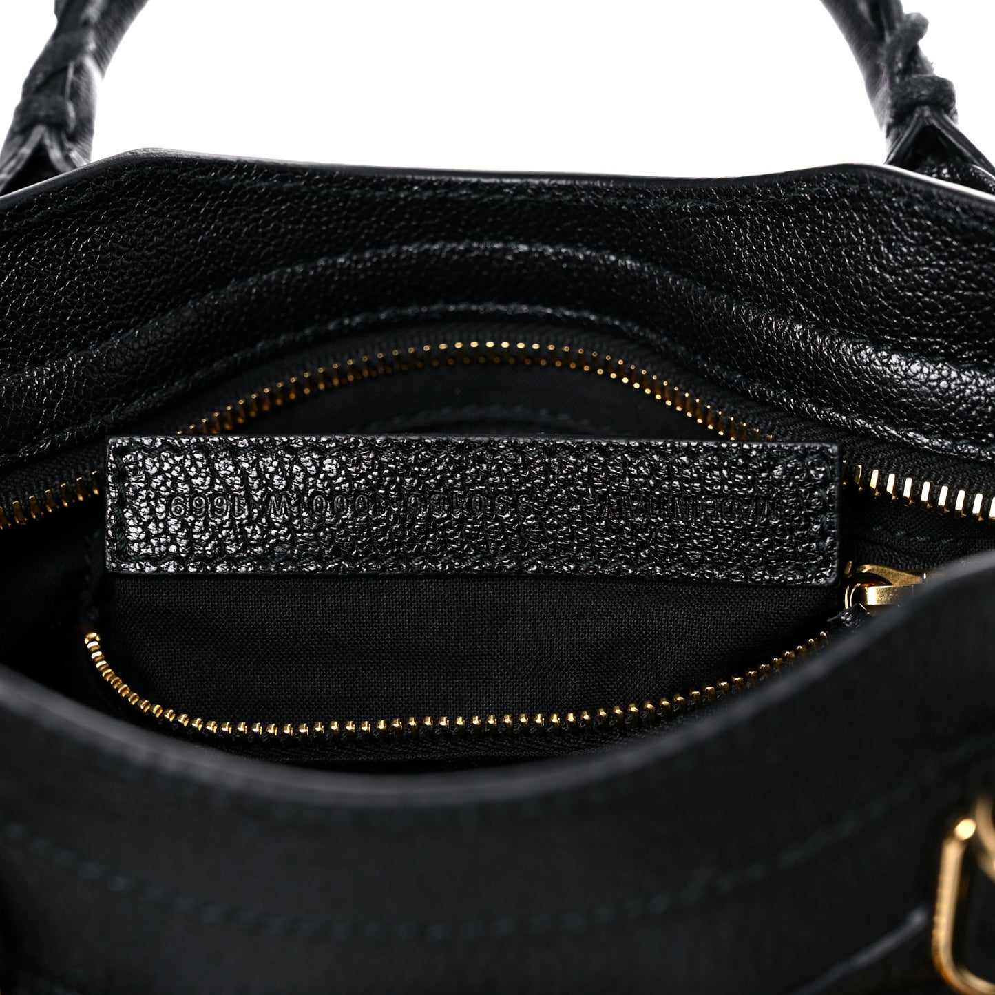 Chevre Gold Metallic Edge Hardware Mini City Black