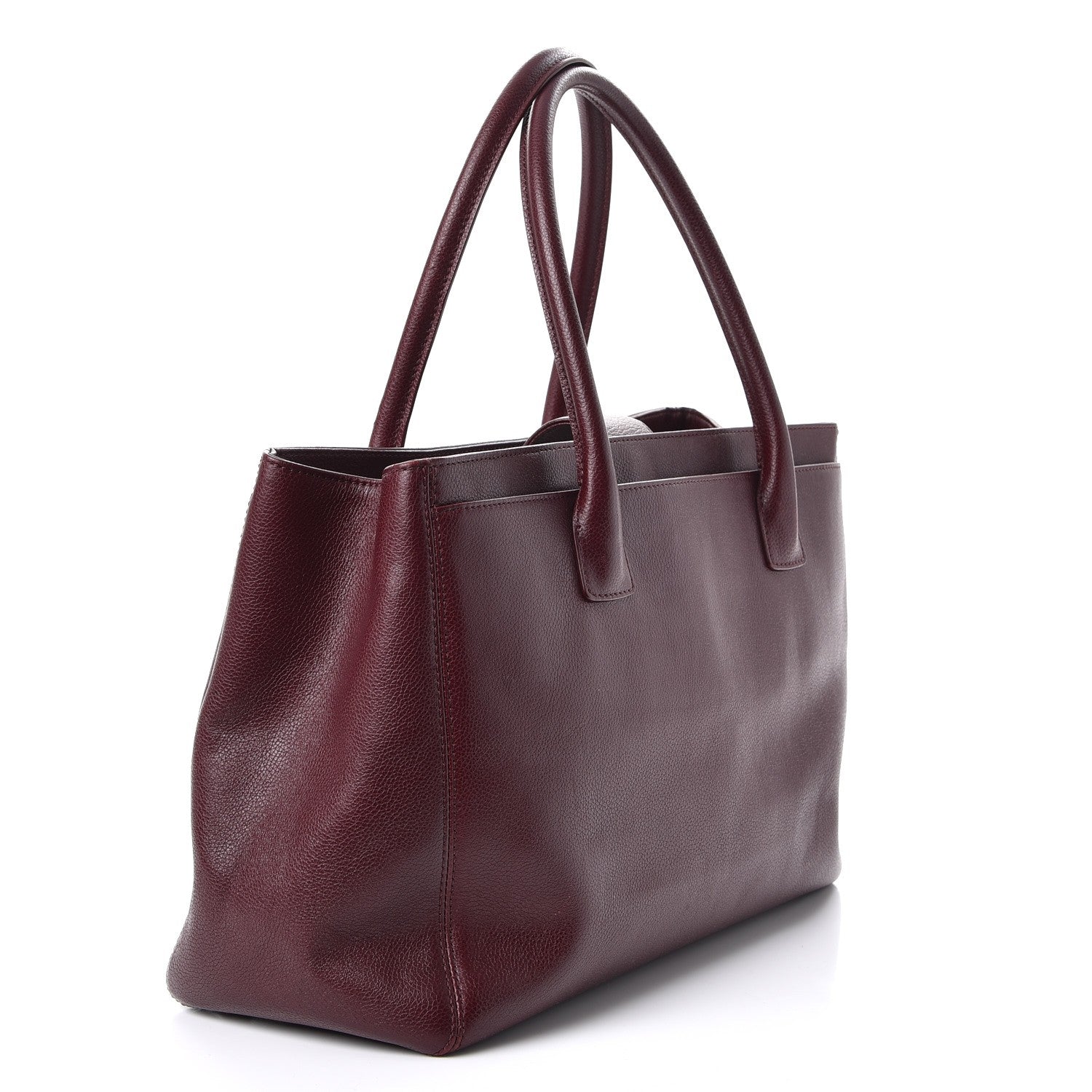 Chanel Calfskin Cerf Executive Shopper Tote Burgundy 3 of 12