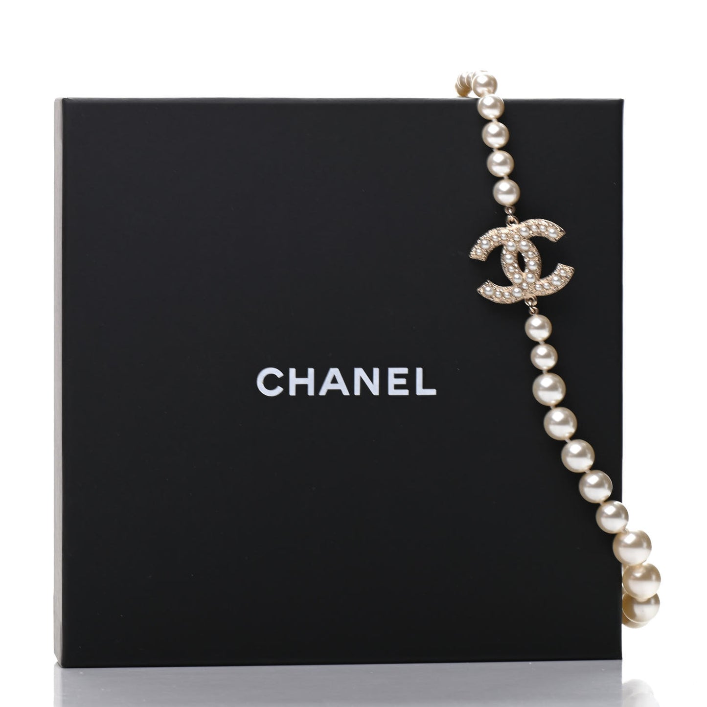 Pearl CC 100th Anniversary Necklace Light Gold