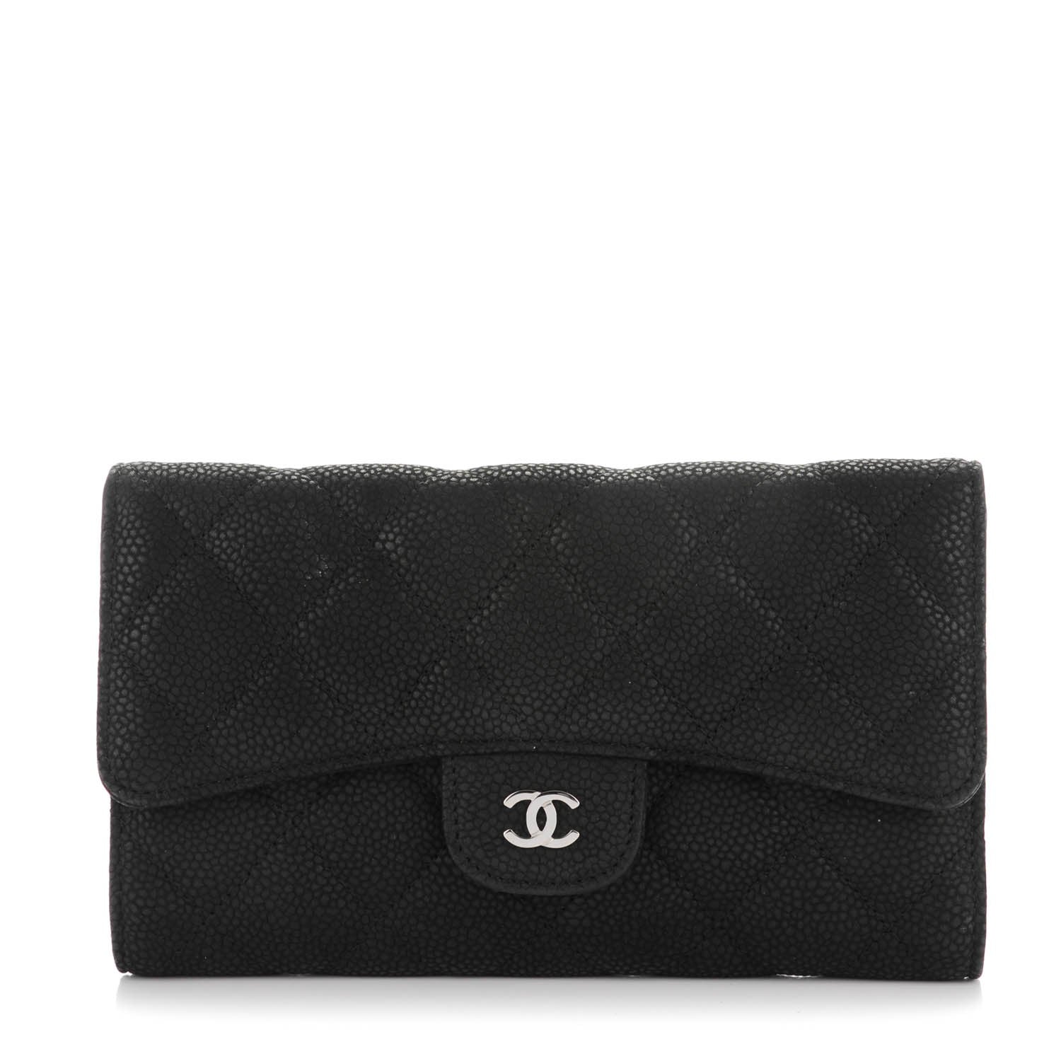 Chanel Iridescent Caviar Quilted Large Flap Wallet Black 1 of 8