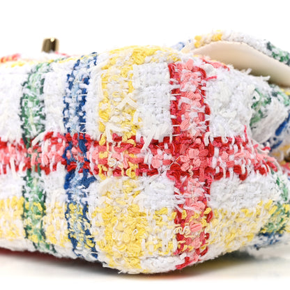 Chanel Tweed Quilted Mini Rectangular Flap White Red Yellow Blue Green 10 of 10