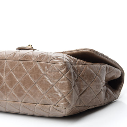 Chanel Glazed Calfskin Castle Rock Medium Flap Dark Beige 7 of 14