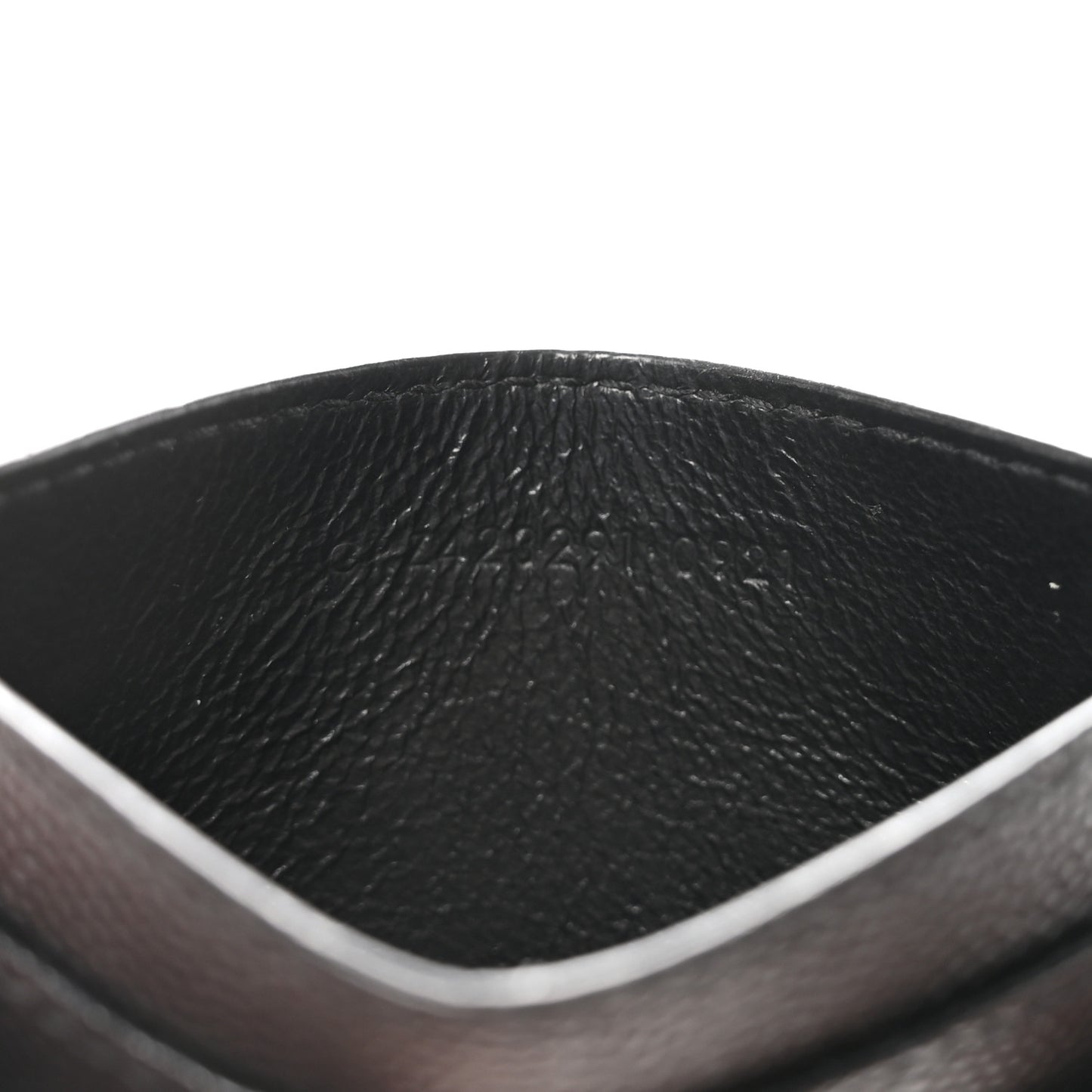 Grain De Poudre Matelasse Chevron Monogram Credit Card Case Black