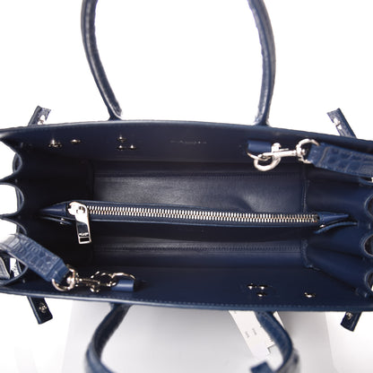Saint Laurent Calfskin Crocodile Embossed Baby Sac De Jour Denim 7 of 9