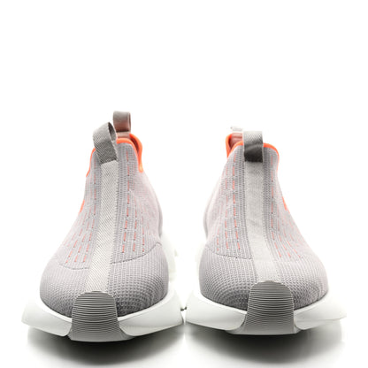 Hermes Technical Canvas Goatskin Womens Eclair Sneakers 39 Gris Clair 2 of 9