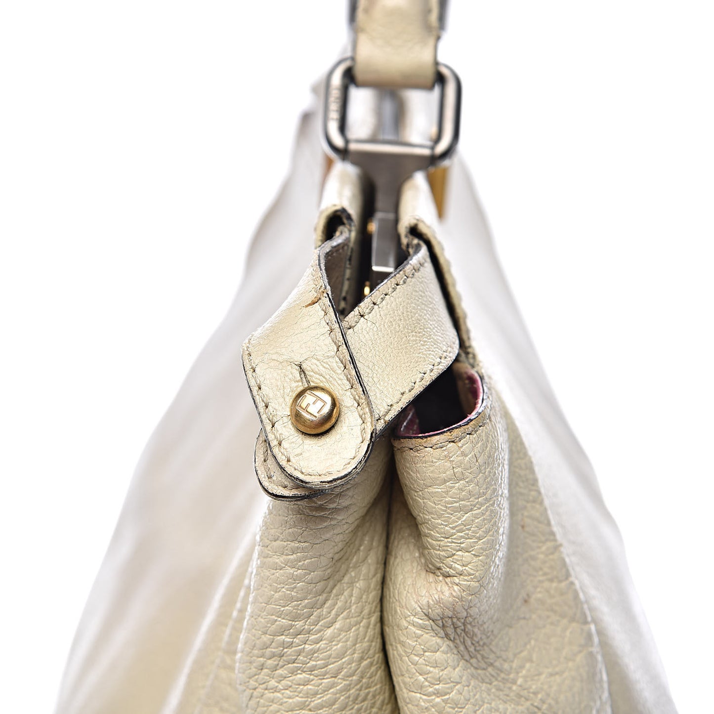 Goatskin Stingray Large Peekaboo Iconic Satchel White Pink