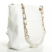 Chanel Caviar Quilted Petit Shopping Tote PST White 3 of 16