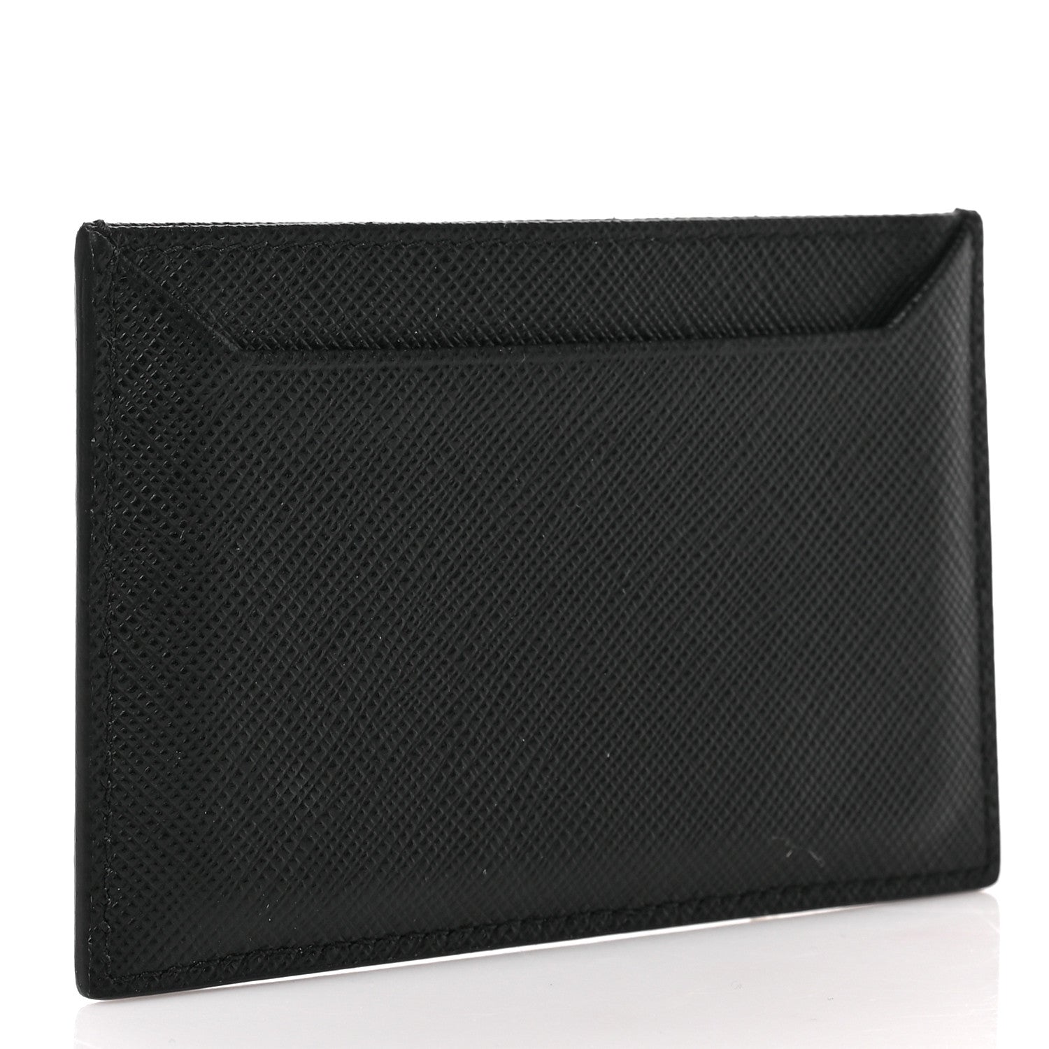 Prada Saffiano Triangle Card Holder Black 3 of 5