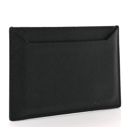 Prada Saffiano Triangle Card Holder Black 3 of 5
