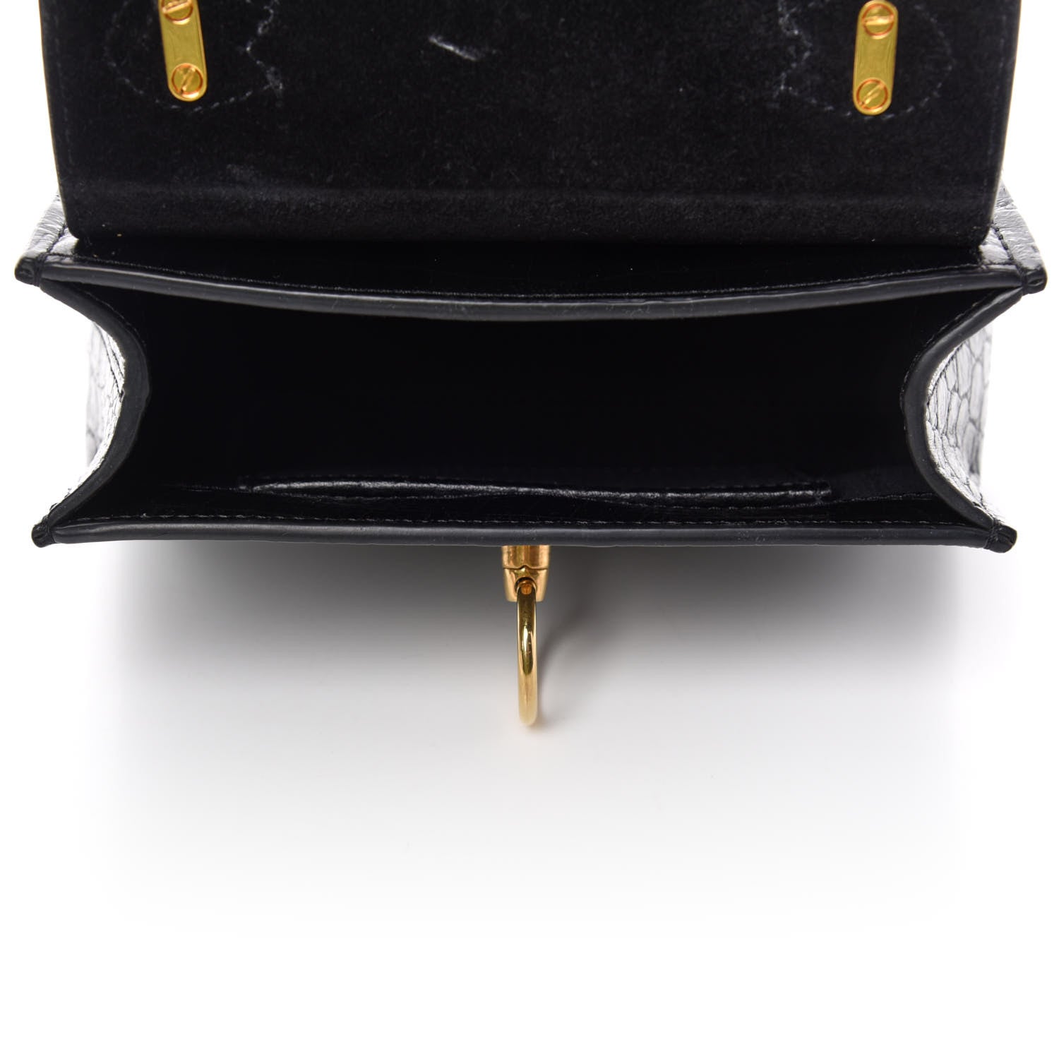 Mulberry Calfskin Crocodile Embossed Micro Seaton Black 5 of 9