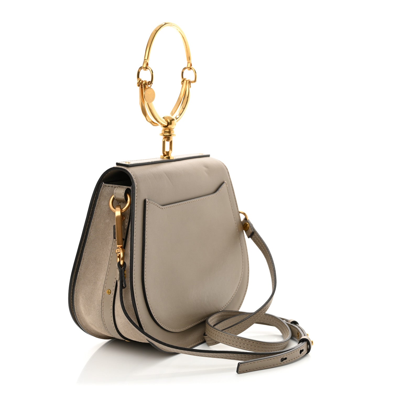 Chloe Calfskin Suede Medium Nile Bracelet Bag Motty Grey 3 of 9