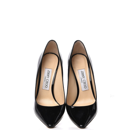 Jimmy Choo Patent Pointy Toe Romy 100 Pumps 36 Black 7 of 19
