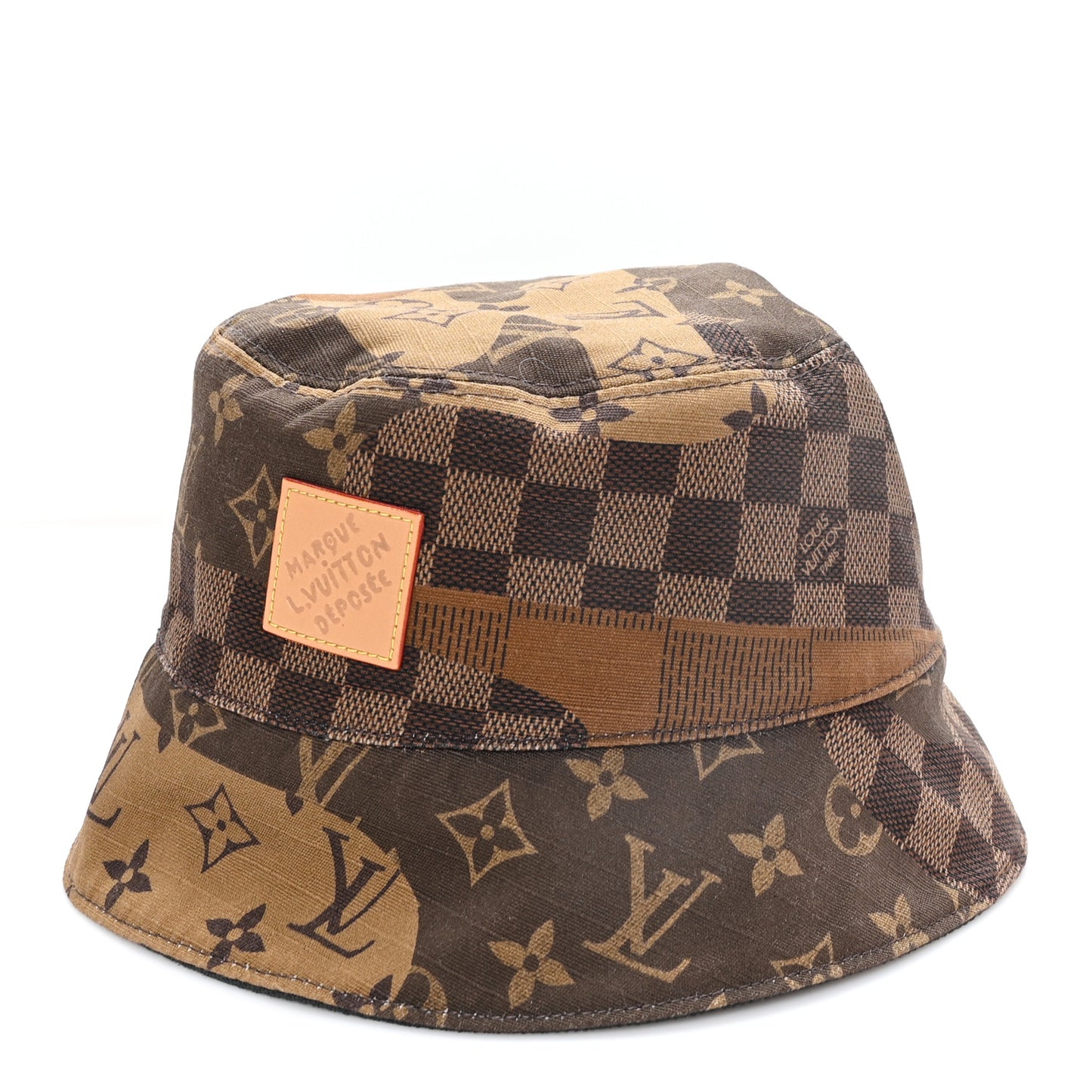 Monogram Landscape Reversible Bucket Hat M Brown Black