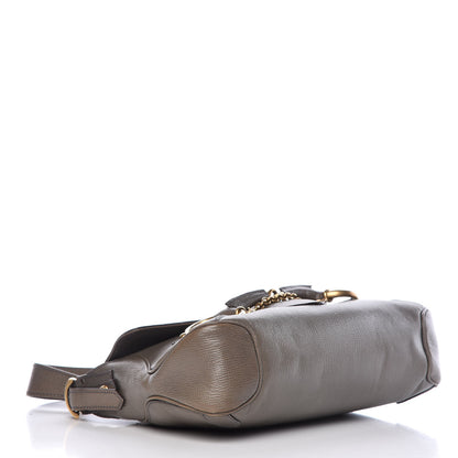 Gucci Calfskin Horsebit Chain Flap Shoulder Bag Grey 4 of 14