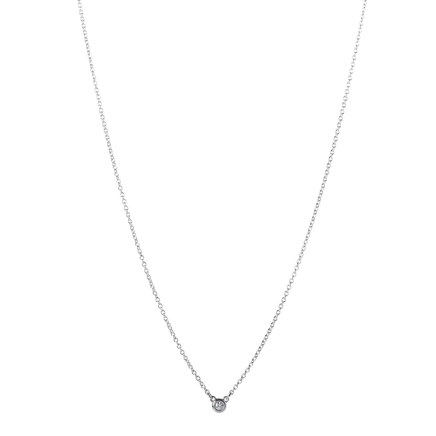 Sterling Silver Diamond .03ct Elsa Peretti Diamonds by the Yard Pendant Necklace