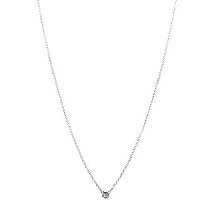 Tiffany Sterling Silver Diamond .03ct Elsa Peretti Diamonds by the Yard Pendant Necklace 1 of 9