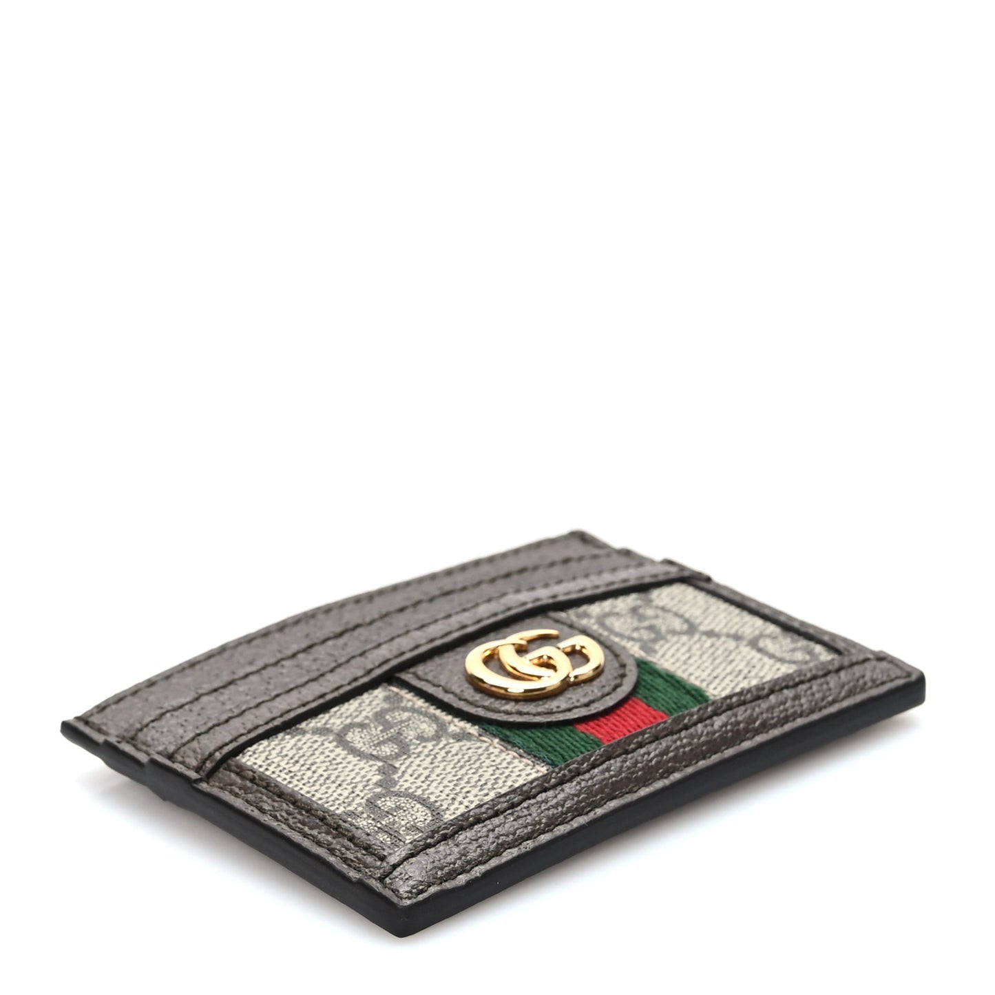 GG Supreme Monogram Ophidia Card Holder Brown