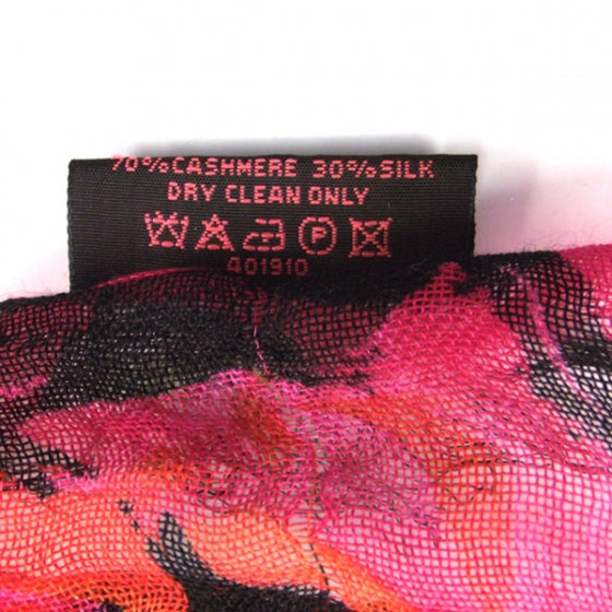 Cashmere Silk Monogram Roses Stole