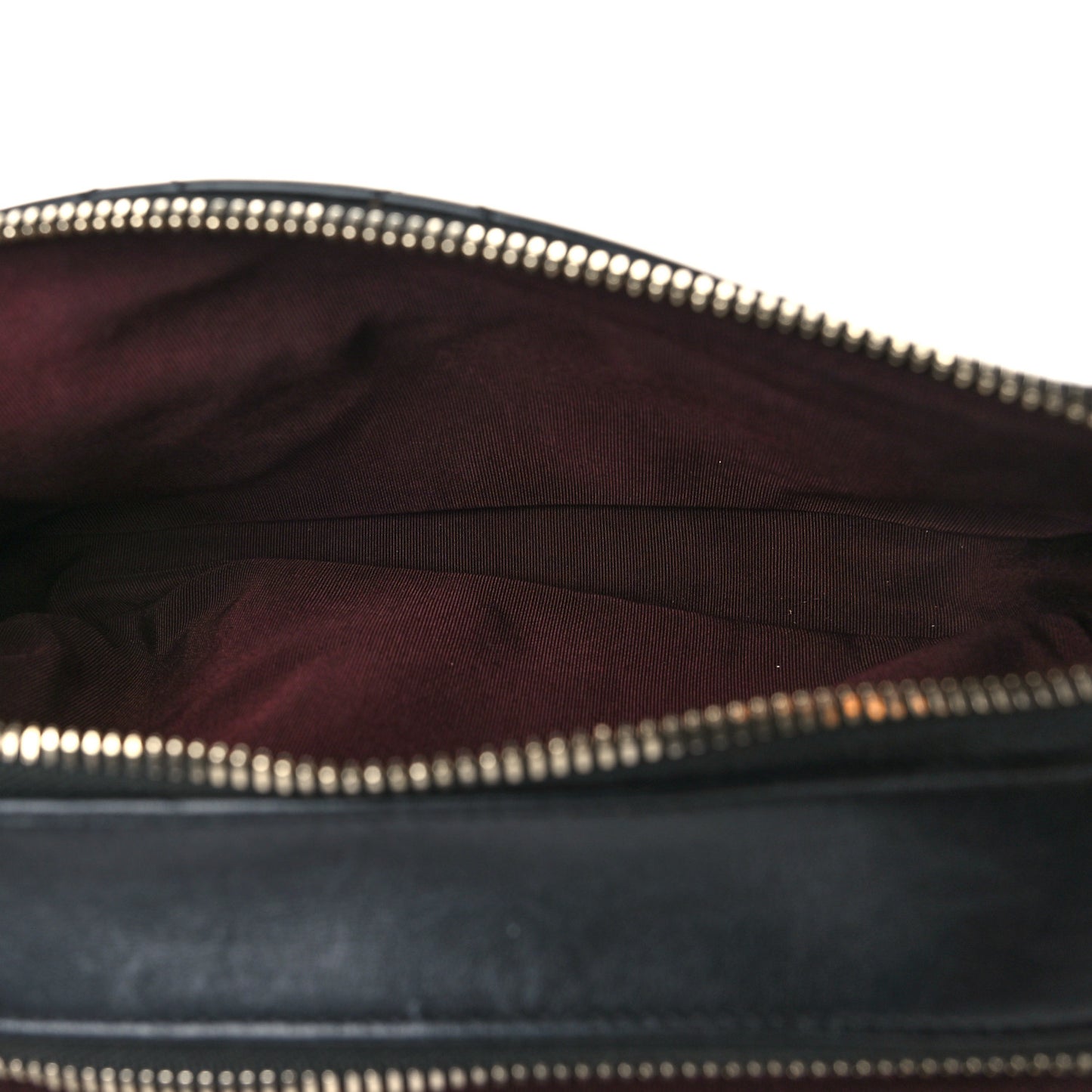 Calfskin Grosgrain Stitched Button Up Camera Case Black