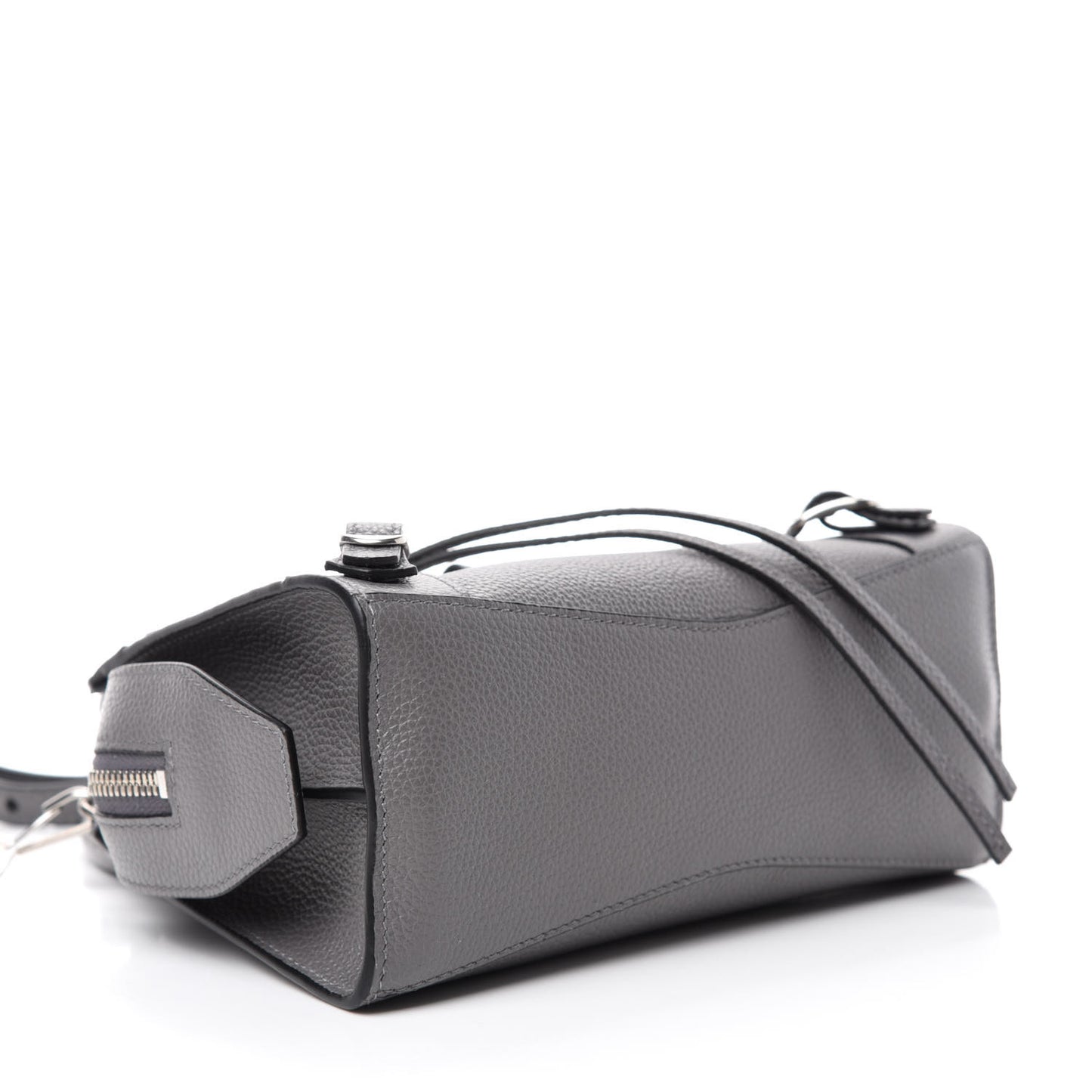 Grained Calfskin Neo Classic Silver Hardware Mini City Dark Grey