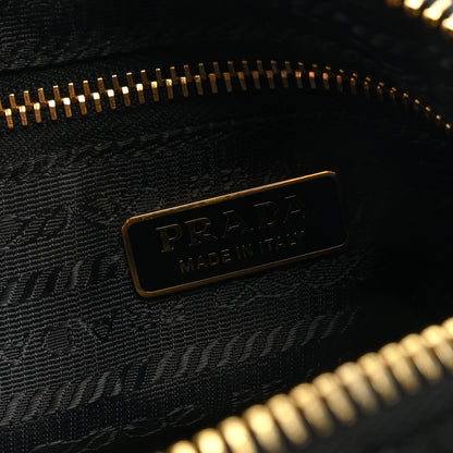Prada Tessuto Nylon Embroidered Wristlet Clutch Black 6 of 6