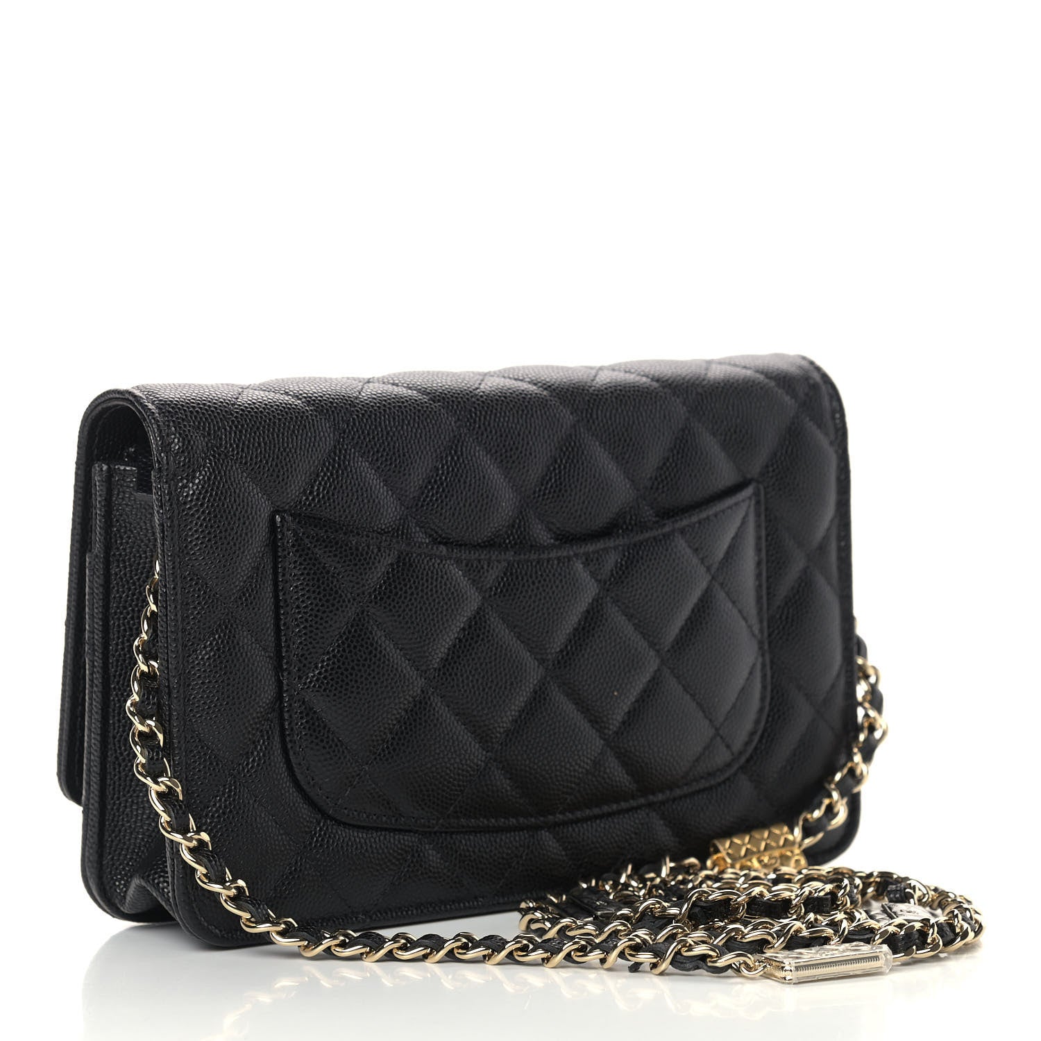 Chanel Caviar Quilted Wallet With Charms On Chain WOC Black 3 of 10