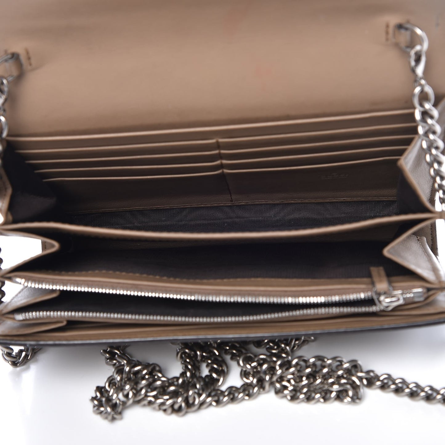GG Supreme Monogram Mini Dionysus Chain Wallet Beige Taupe
