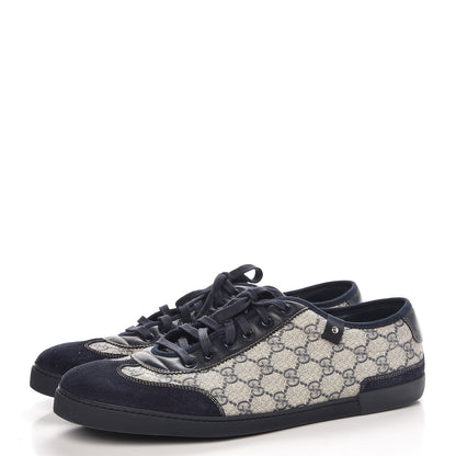 Gucci GG Plus Monogram Suede Mens Low Top Sneakers 12.5 Blue 2 of 11