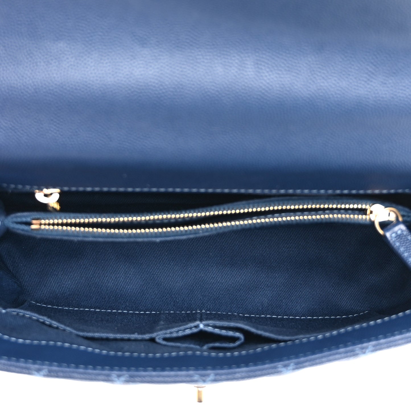 Caviar Quilted Small Coco Handle Flap Blue