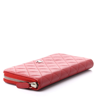 Chanel Caviar Quilted Large Gusset Zip Around Wallet Red 4 of 8