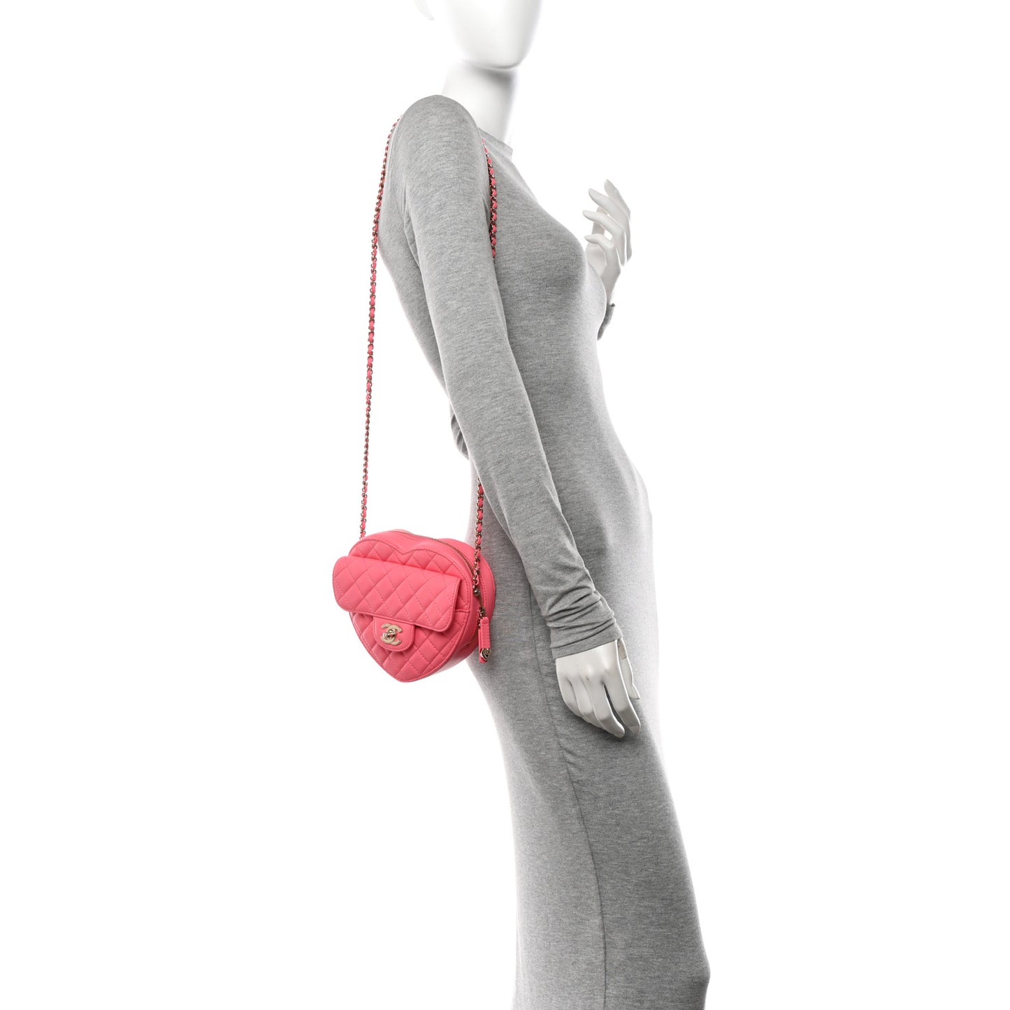 Lambskin Quilted CC In Love Heart Bag Pink