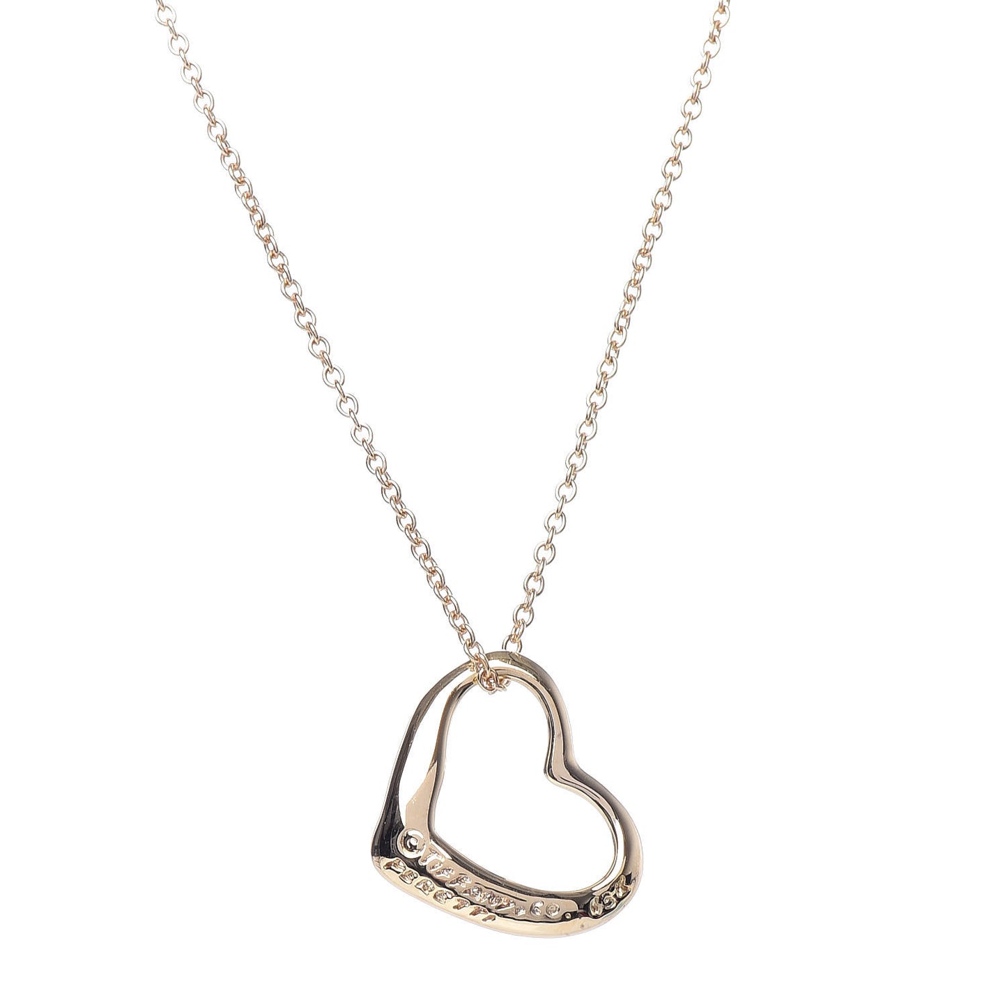 18K Yellow Gold Elsa Peretti Small Open Heart Pendant Necklace