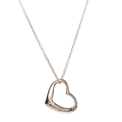 Tiffany 18K Yellow Gold Elsa Peretti Small Open Heart Pendant Necklace 7 of 8