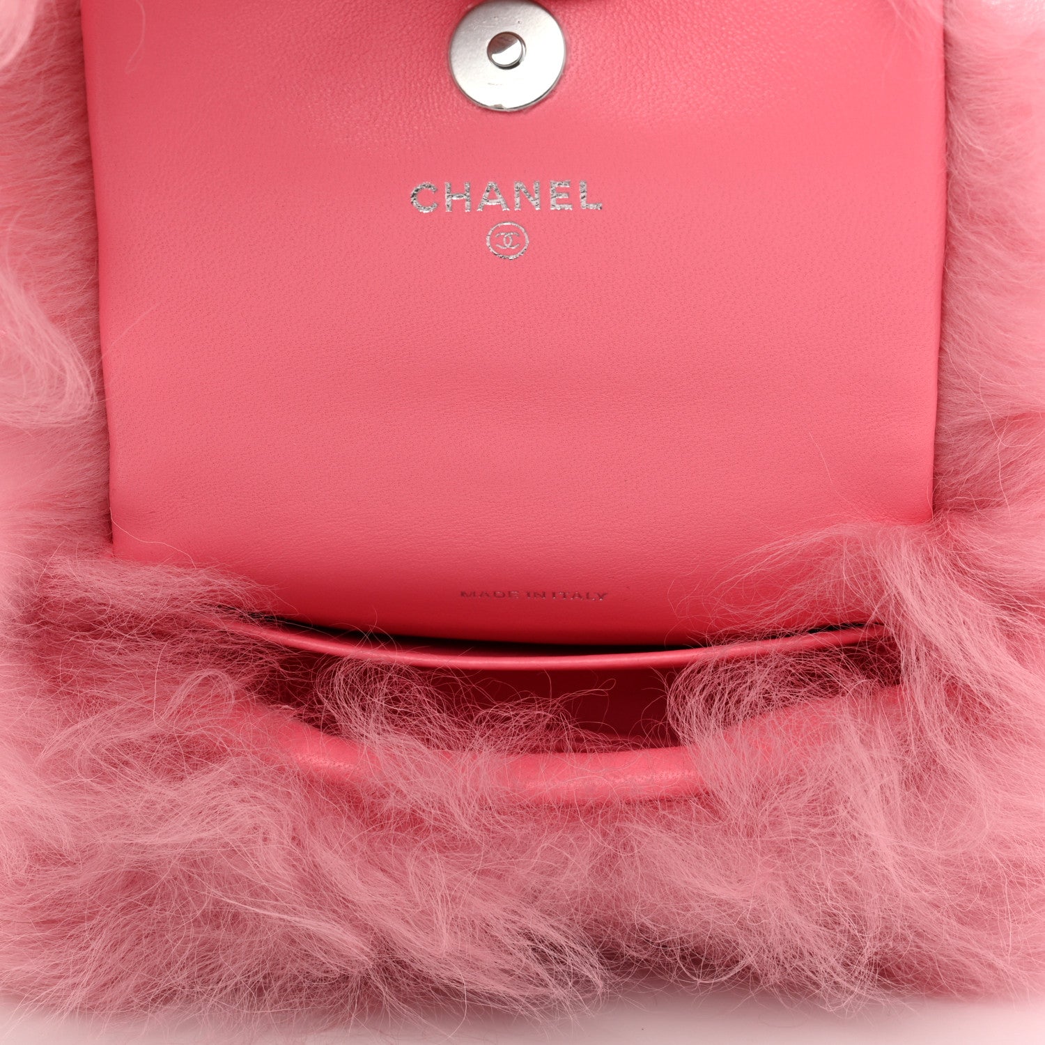 Chanel Shearling Lambskin CC Hook Card Holder Pink 4 of 8
