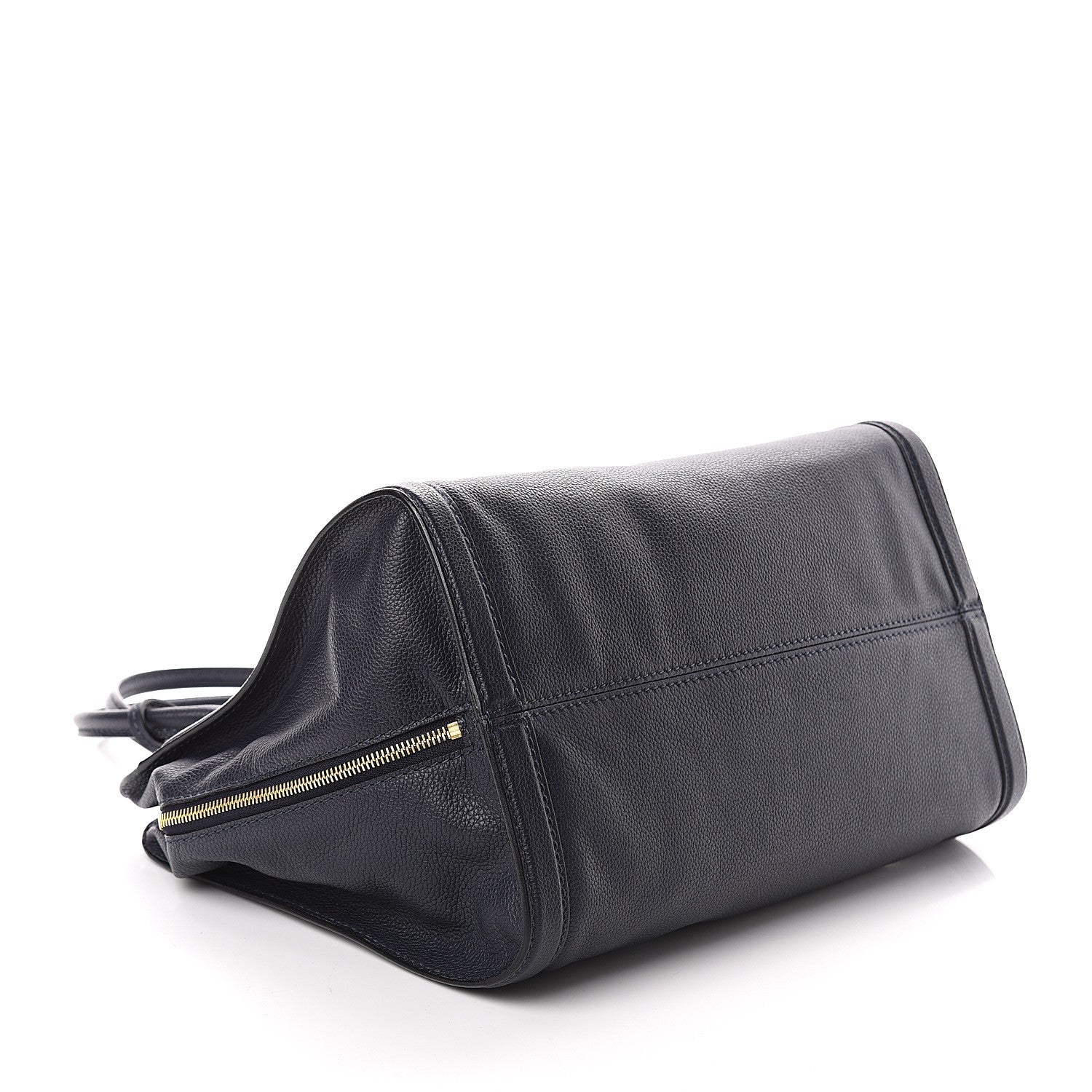 Alexander McQueen Pebbled Calfskin Large Skull Padlock Zip Around Tote Navy 3 of 8