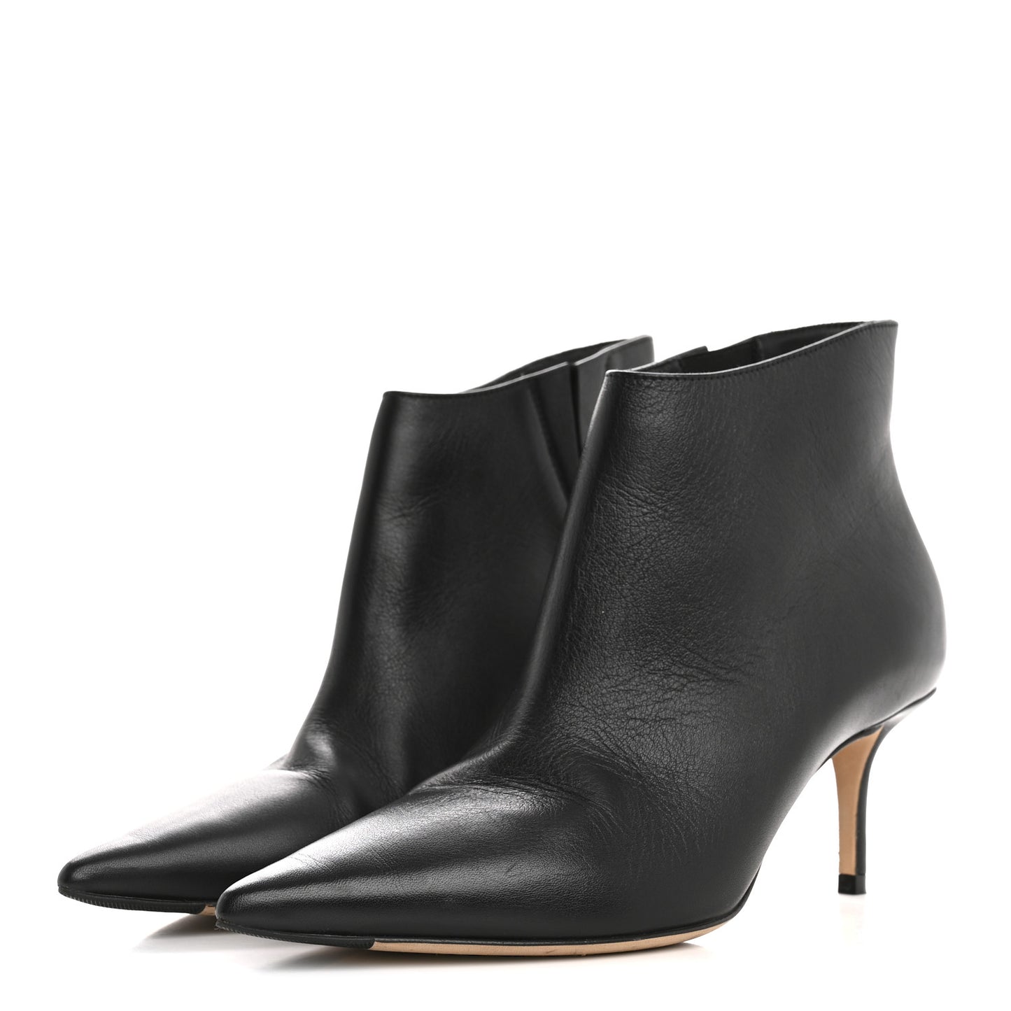 Smooth Calfskin Marinda 65 Ankle Booties 36.5 Black