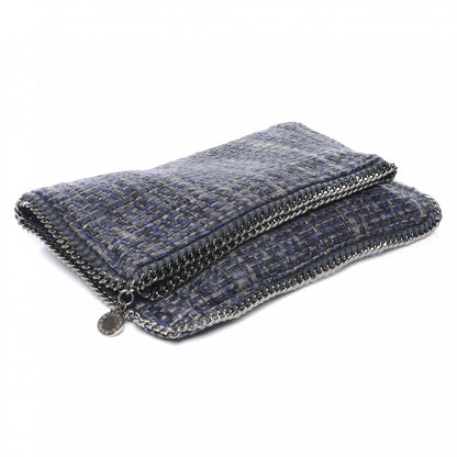 Stella McCartney Woven Boucle Fold Over Falabella Clutch Blue 4 of 9