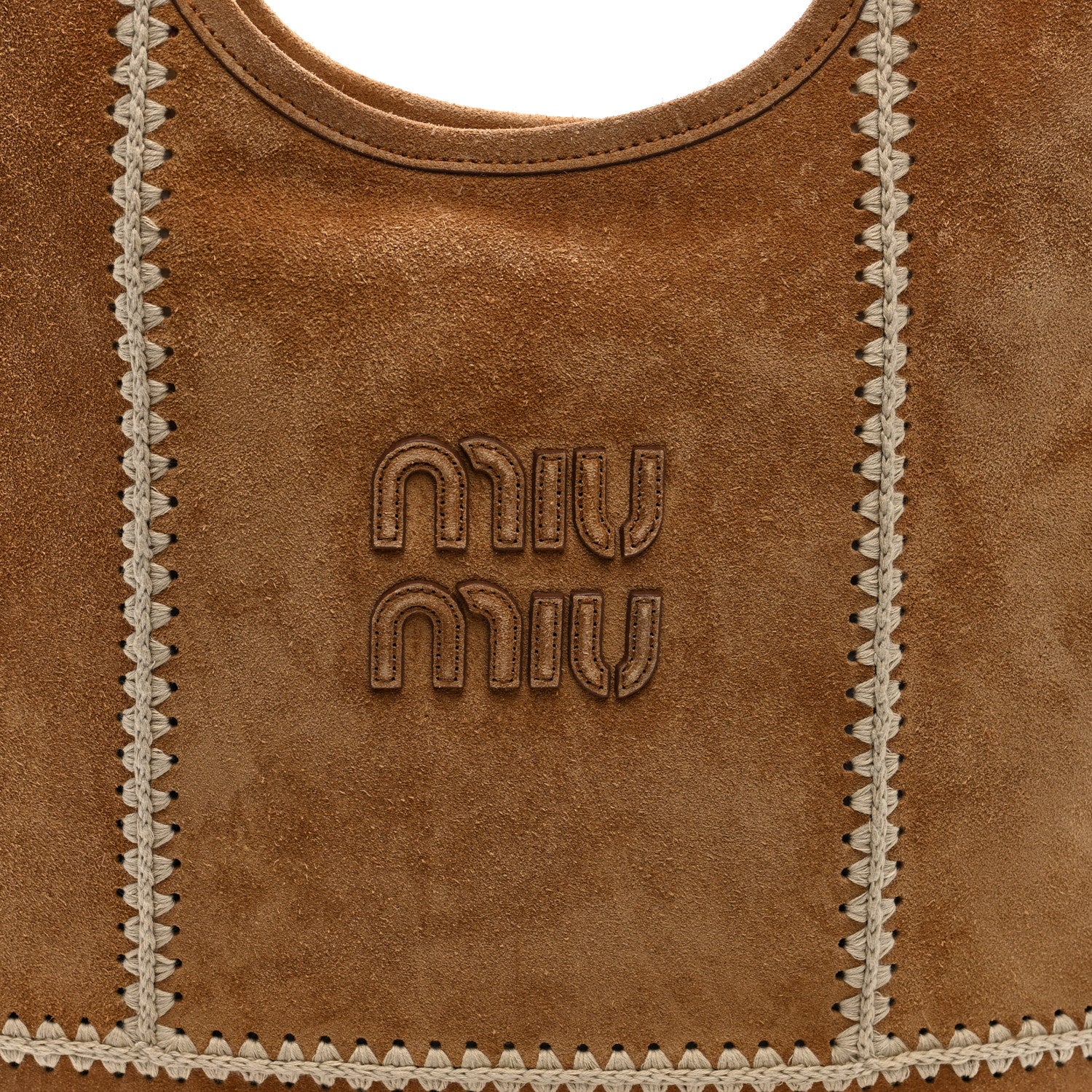 Miu Miu Camoscio Crochet Ivy Tote Cannella 7 of 9