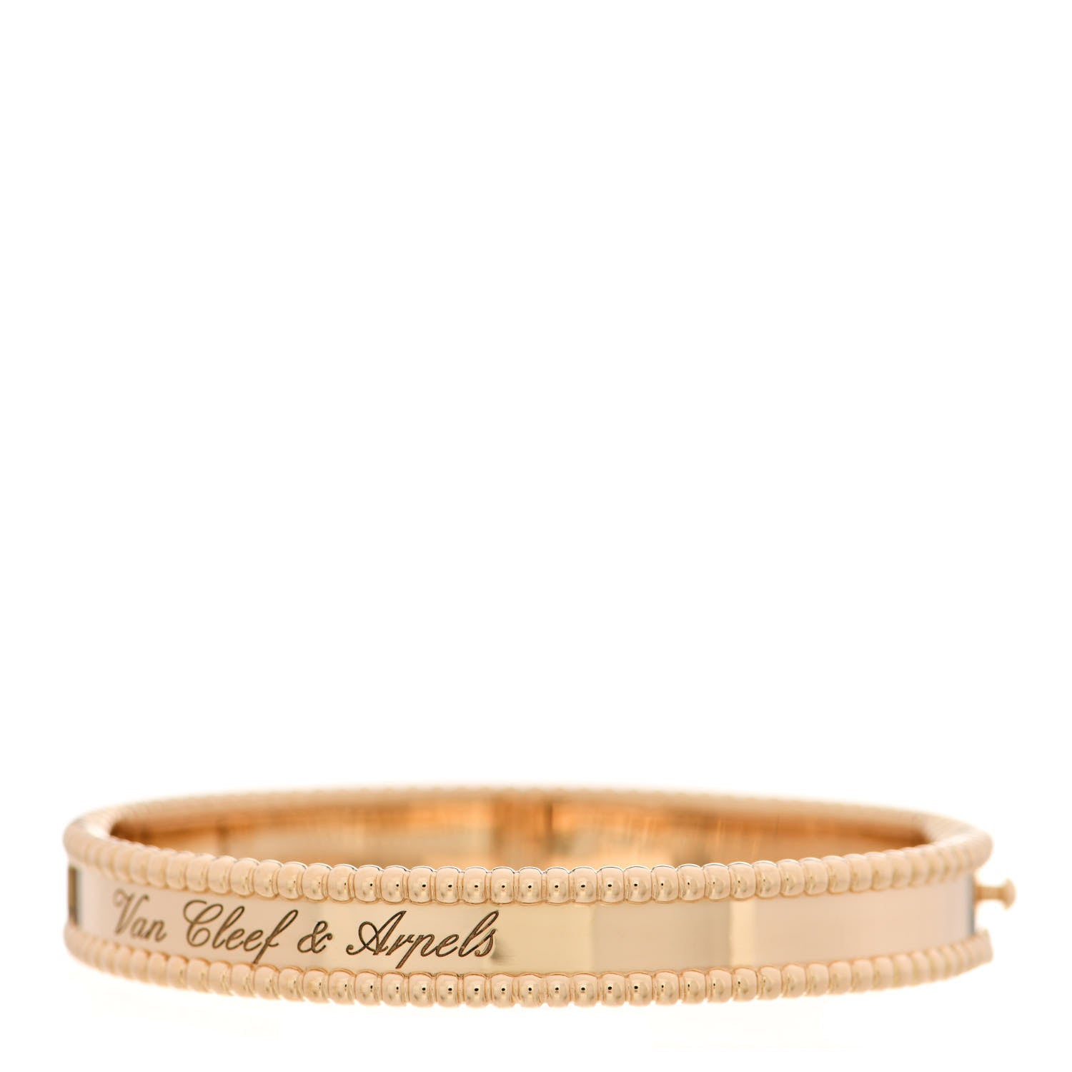 Van Cleef & Arpels 18K Yellow Gold Perlee Signature Bangle Bracelet XS 1 of 4