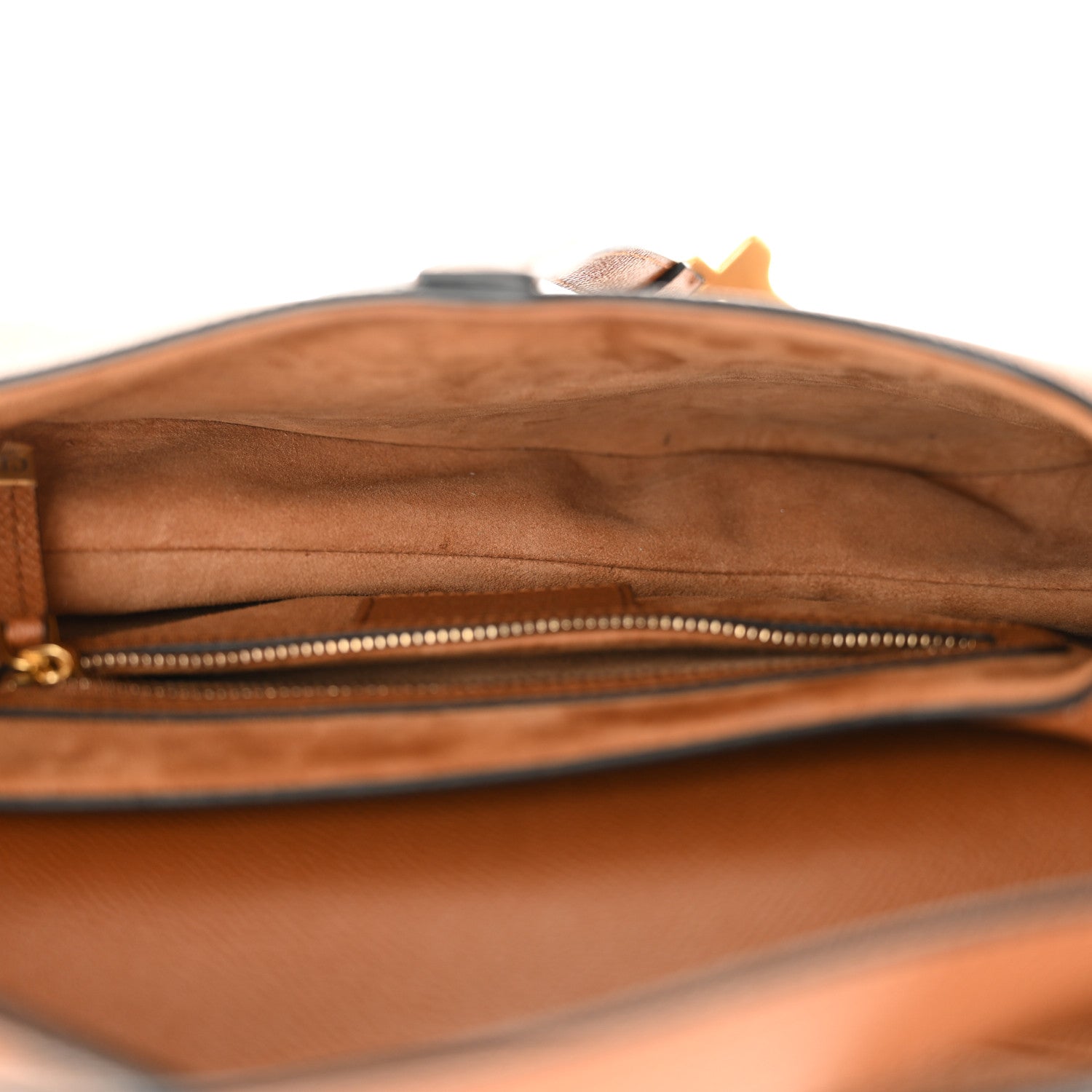 Christian Dior Grained Calfskin Saddle Bag With Strap Golden Saddle 5 of 11