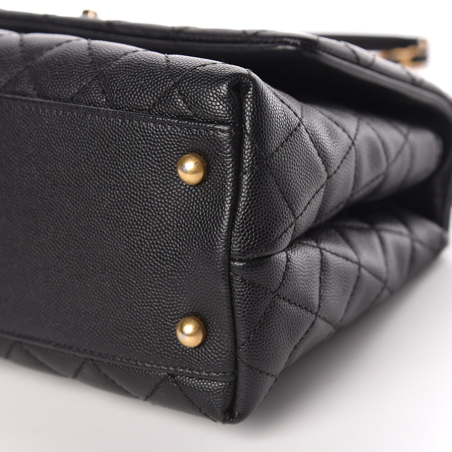 Chanel Caviar Lizard Quilted Small Coco Handle Flap Black 6 of 12