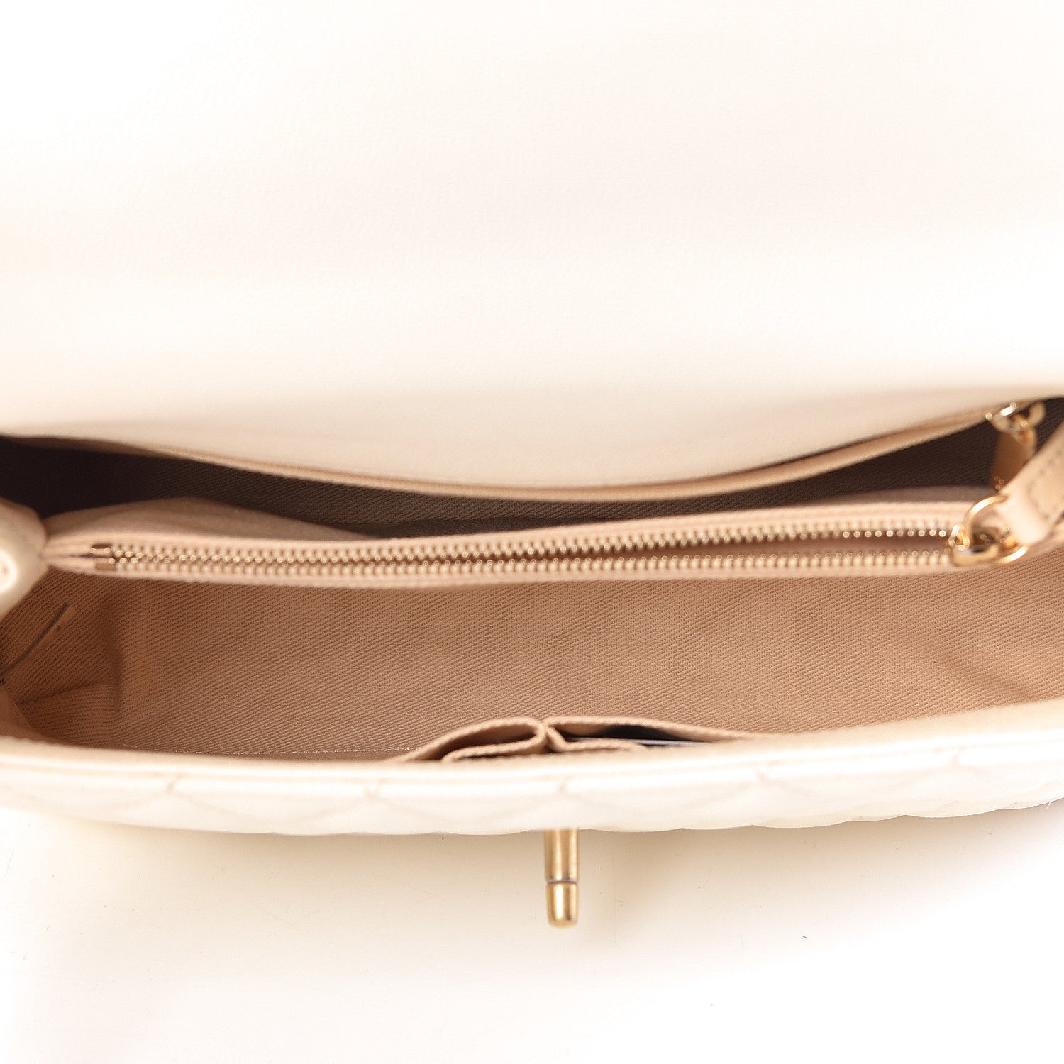 Chanel Caviar Quilted Small Coco Handle Flap White 5 of 10