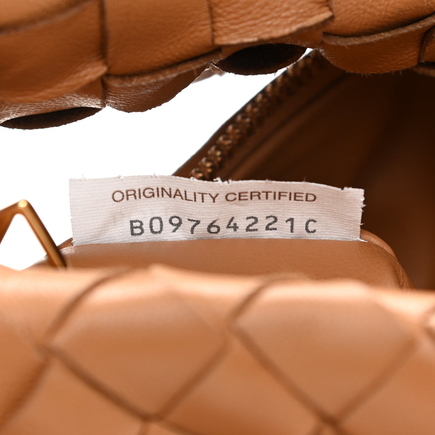 Nappa Intrecciato Teen Jodie Hobo Caramel
