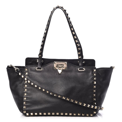 Valentino Garavani Vitello Small Rockstud Tote Black 1 of 9