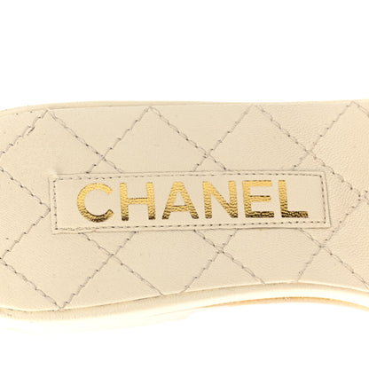 Chanel Lambskin Quilted CC Turnlock Sandals 36 Ivory 8 of 13