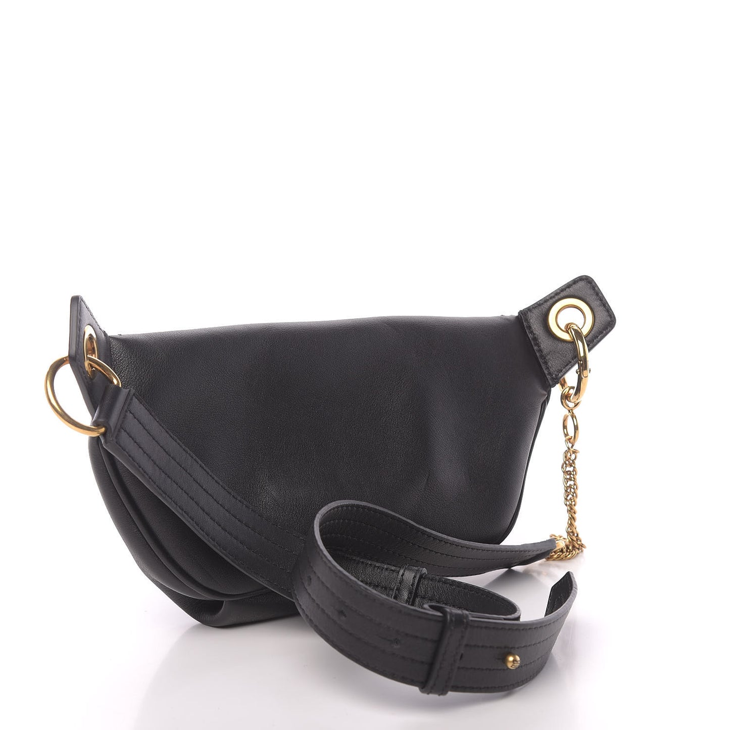 Calfskin Mini Whip Belt Bag Black